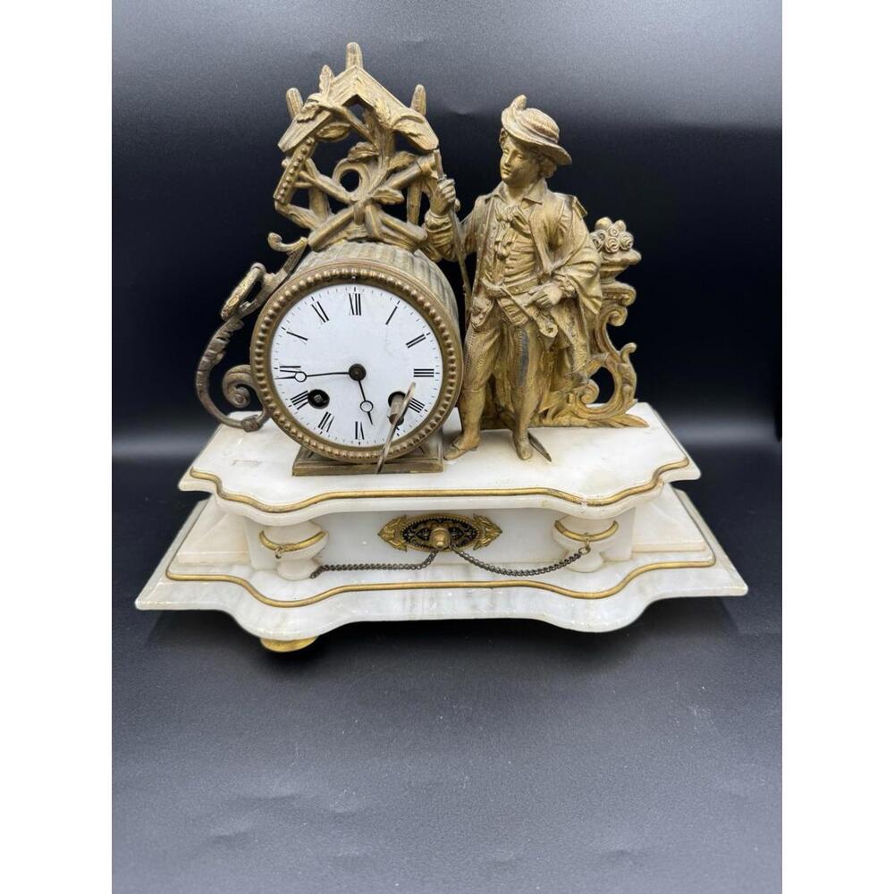 Antique Japy Freres Figural Musketeer Mantel Clock H. Molle Paris 19th Century G